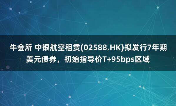 牛金所 中银航空租赁(02588.HK)拟发行7年期美元债券,初始指导价T+95bps区域